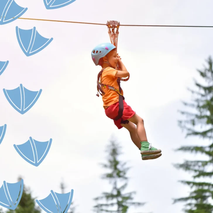 kids outdoor activity centre in Derbyshire with 10or old zip lining