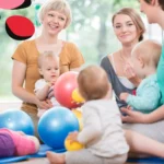 mums sat around with babies and sensory balls in a baby classes chesterfield