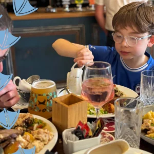 kimi eating sunday dinner at the pig and pump restaurants in chesterfield chesterfield