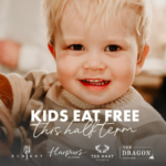 bespoke inns Derbyshire kids eat free poster with child in tan sweater smiling