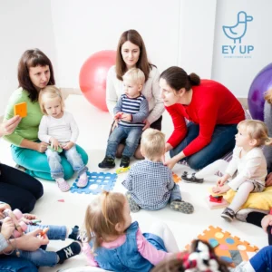 showing mums and babies in a baby class in buxton